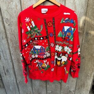 Vintage 90's Ugly Christmas Sweater NutCracker, Size L (40 xmas
